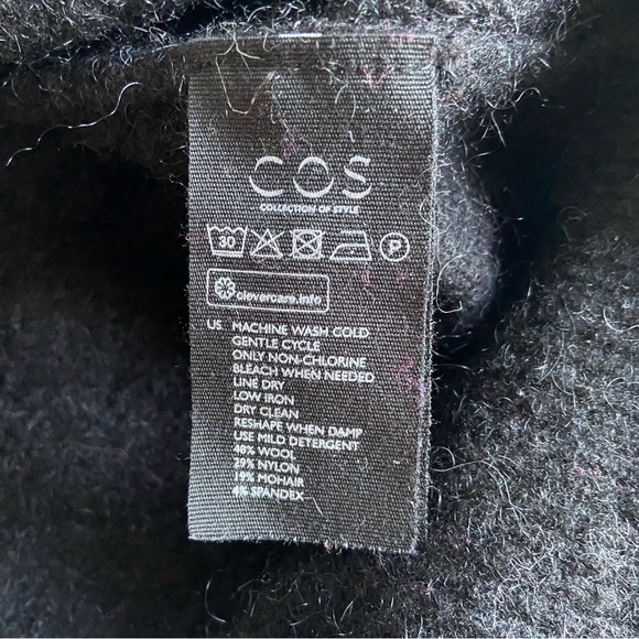 COS I XS Wool Blend Sweater with Twist Bow Detail I Black - Picture 7 of 10